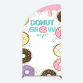 Lofaris Colorful Donut Dots Grow Up Birthday Half Moon Arch Backdrop